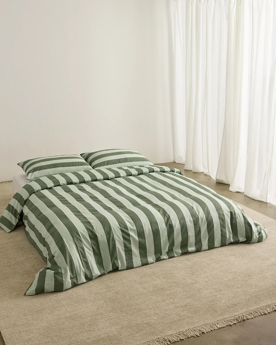 Quilt Cover - Wasabi Stripes