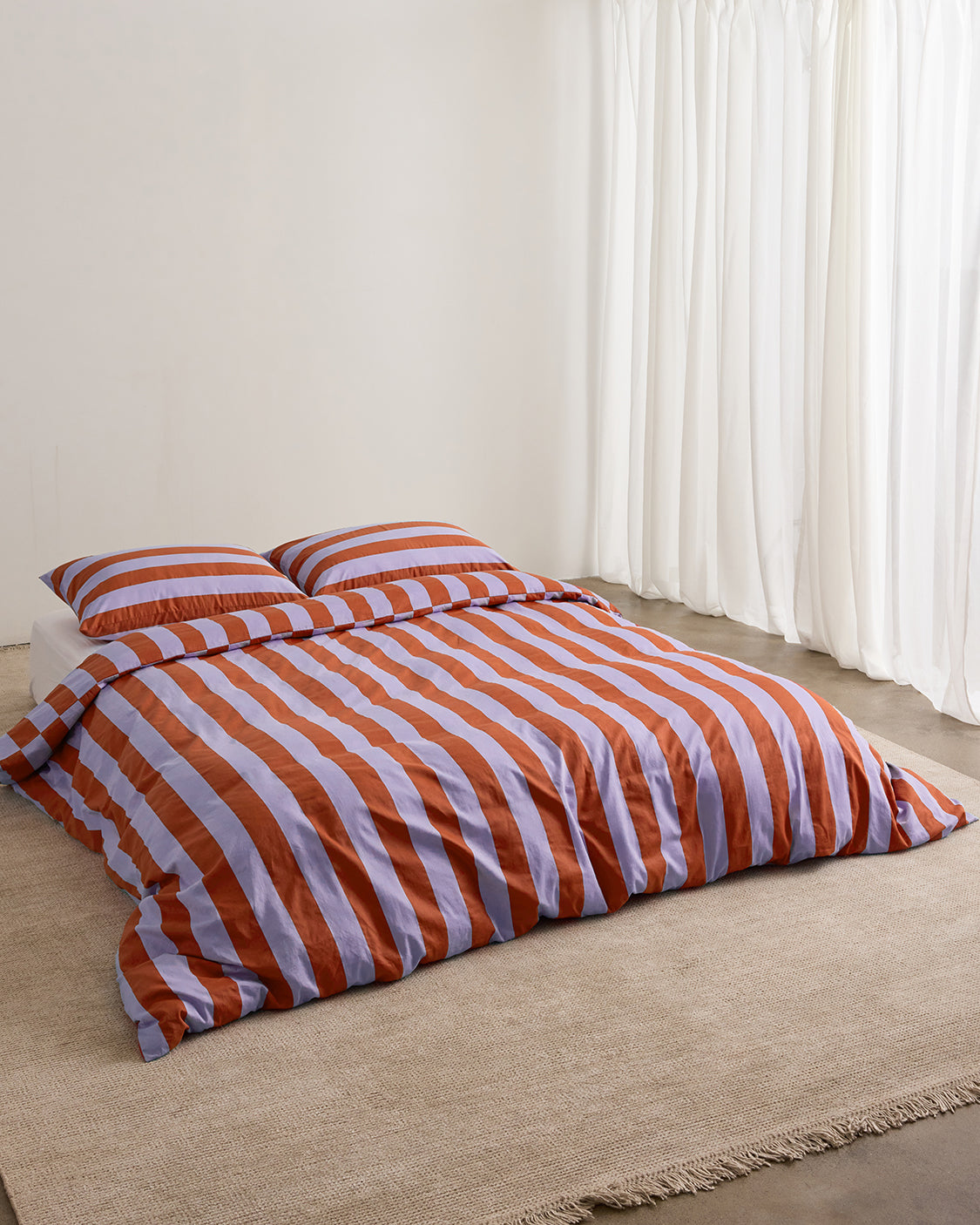 Quilt Cover - Grapefruit Stripes