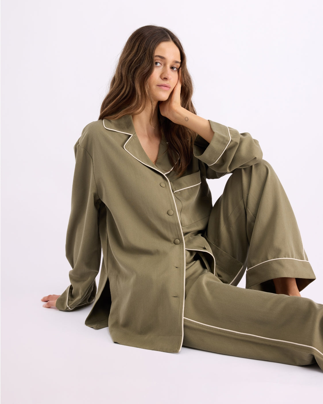 Long Sleeve Sleep Shirt - Matcha