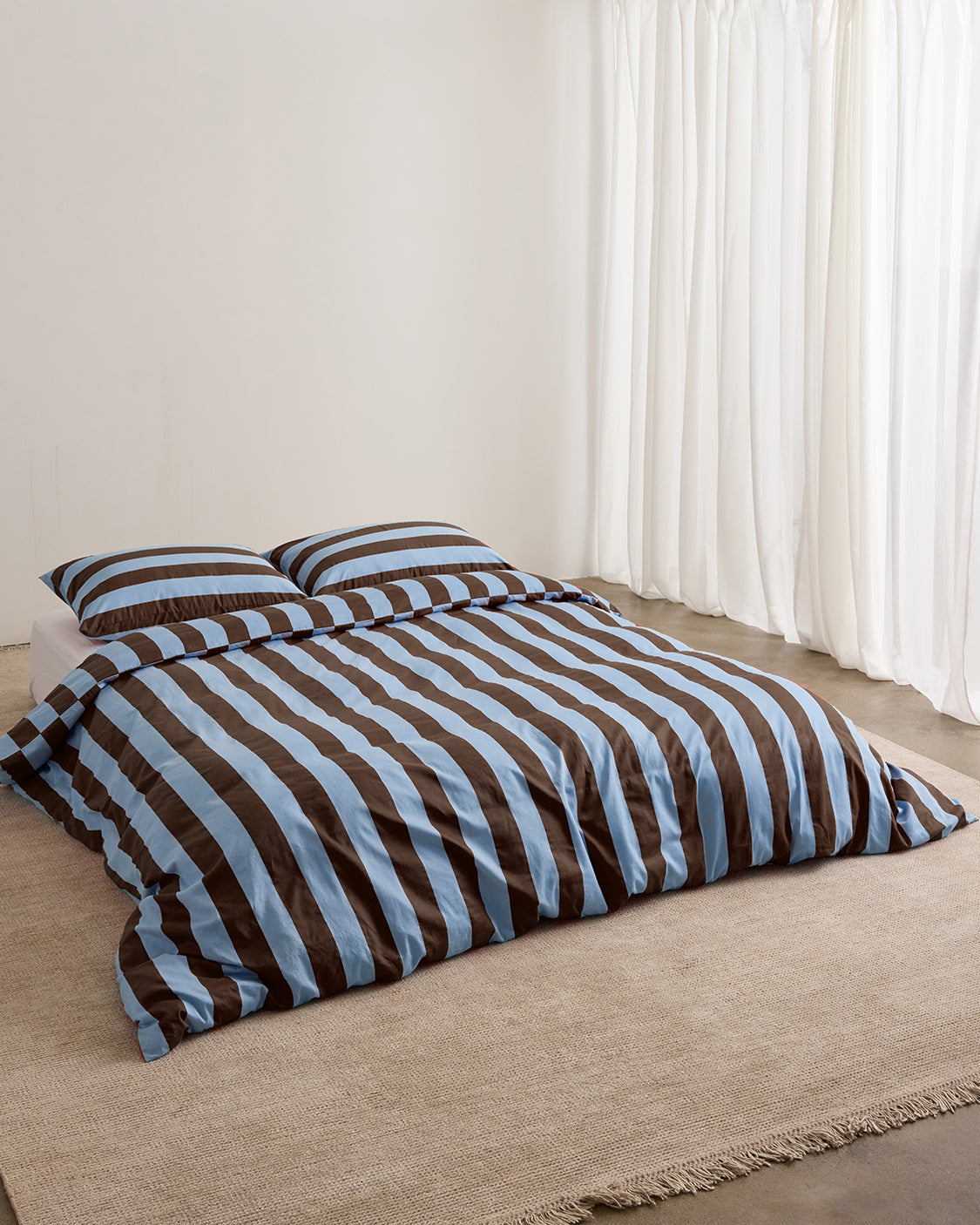 Quilt Cover - Iced Chocolate Stripes