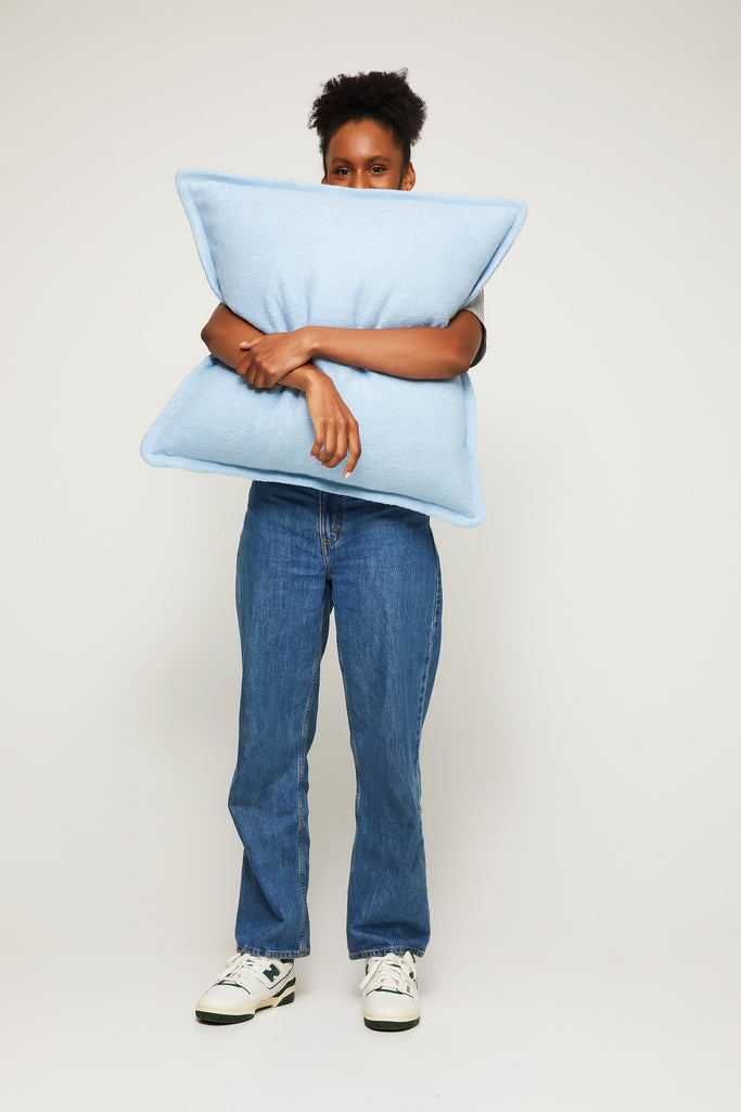blue cushion, navy cushion