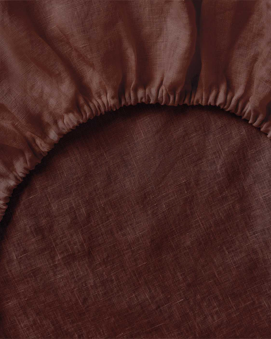 Linen Fitted Sheet - Brown Sugar