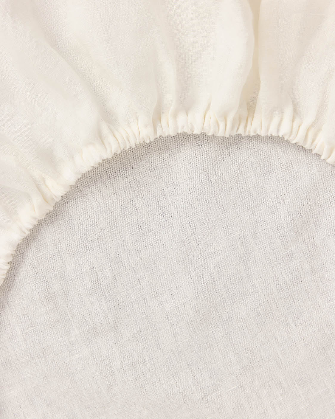 Linen Fitted Sheet - Meringue