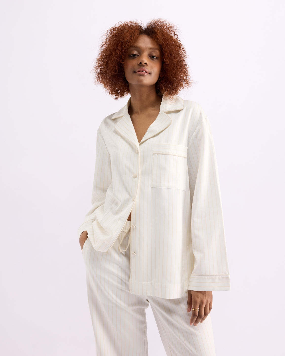 Long Sleeve Sleep Shirt - Milkshake Stripes