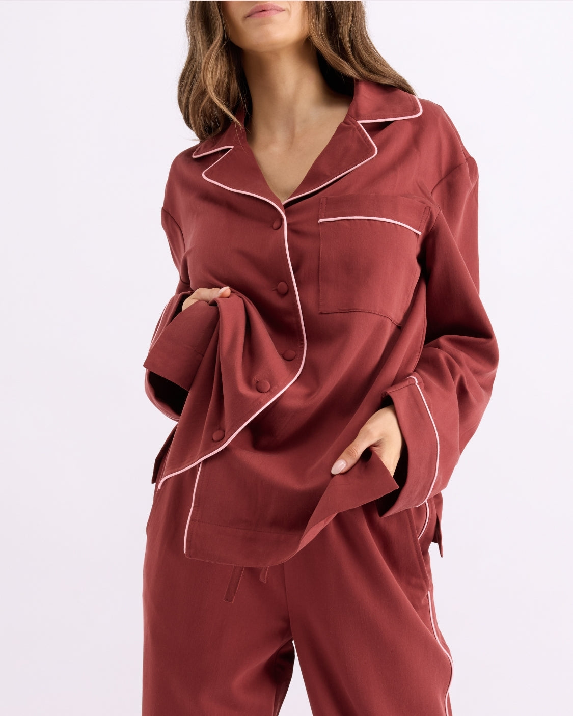 Long Sleeve Sleep Shirt - Rocky Road