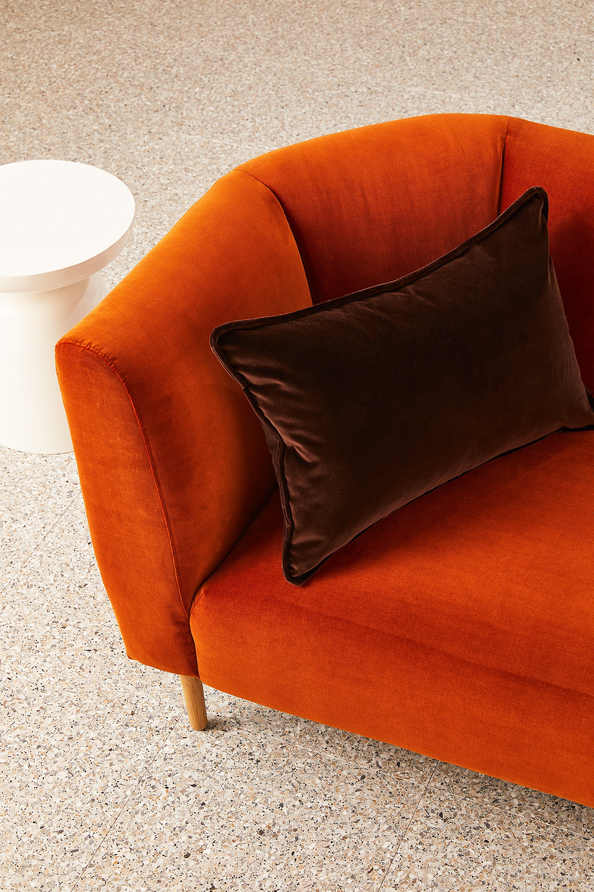 Lumbar Velvet - Chocolate Cushion